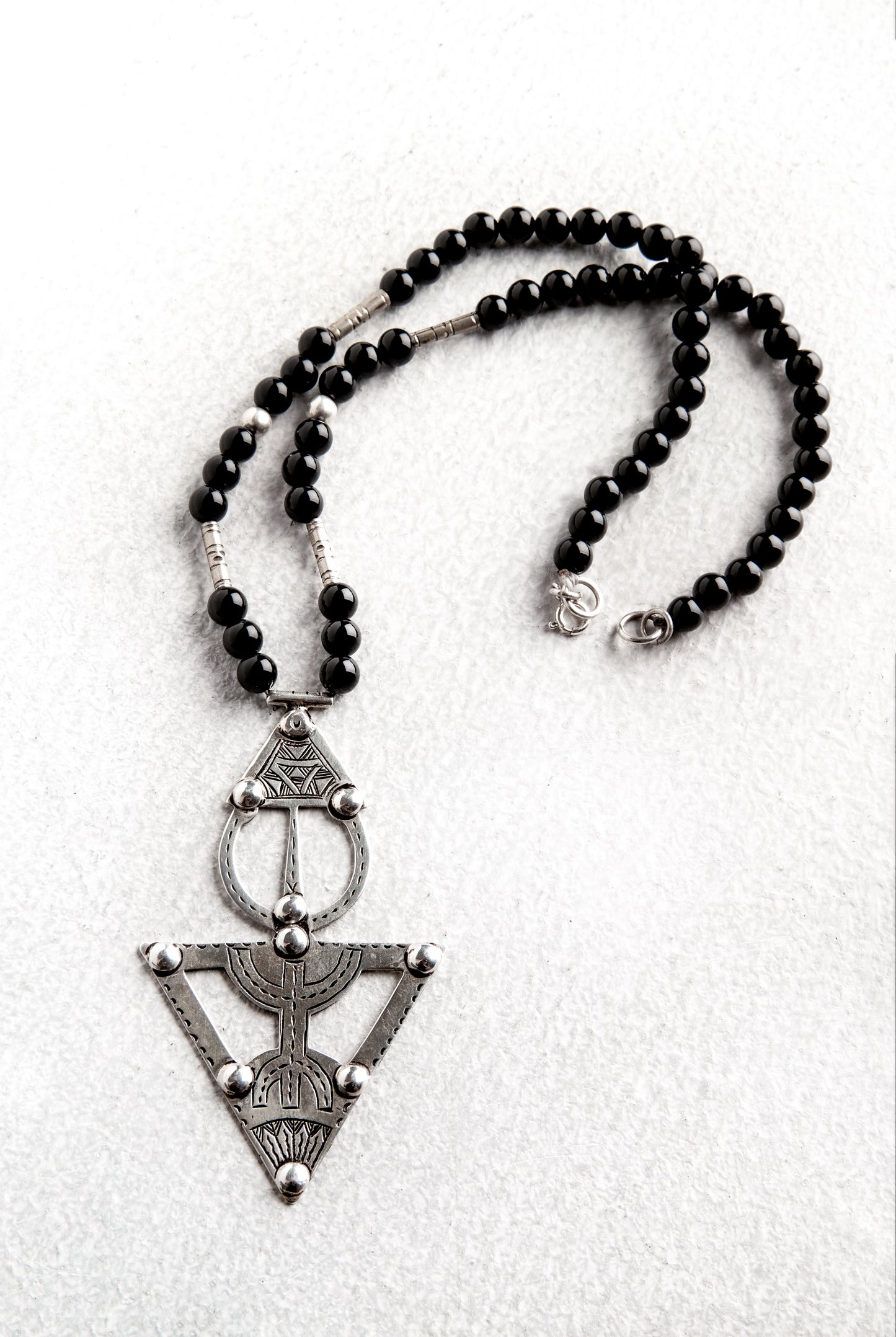 Yaz - Onyx and Silver Necklace (Unisex)